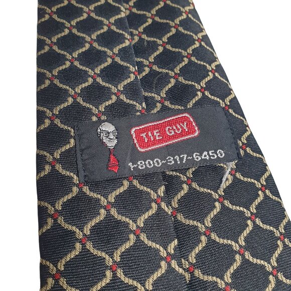 Vintage Tie Guy Geometric Pattern Men Polyester Necktie Office Dad Work Gift - Picture 4 of 5